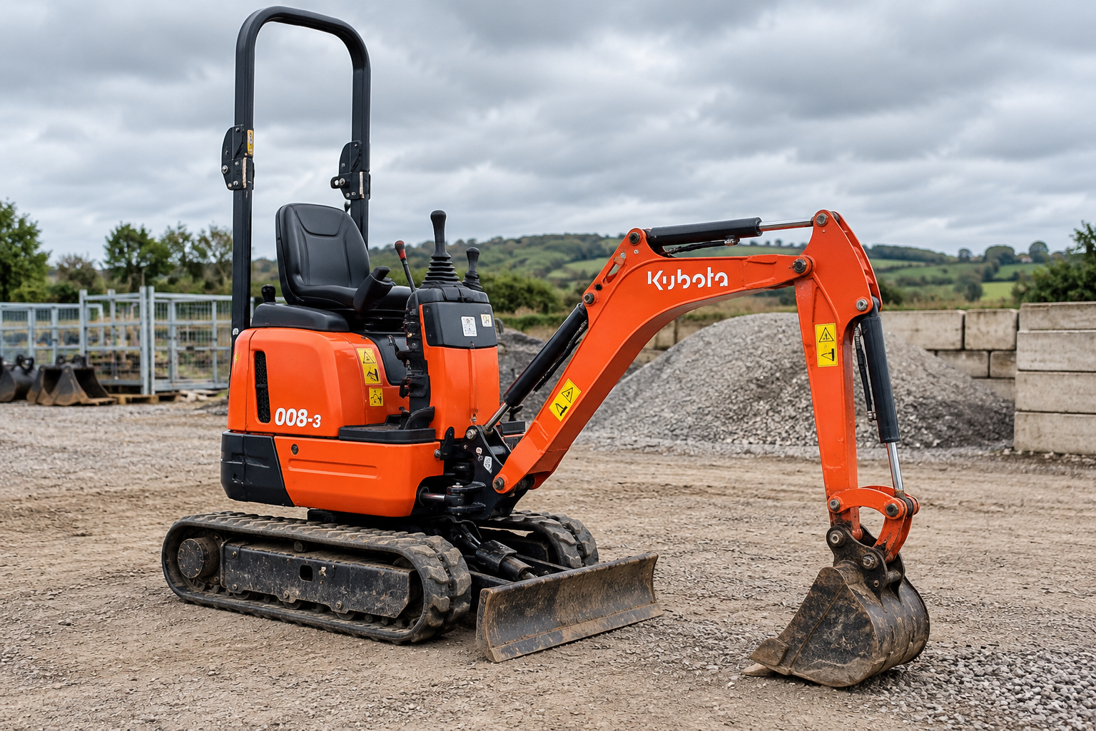 Kubota 008-3 micro available for hire in Northamptonshire from LJM Plant Hire