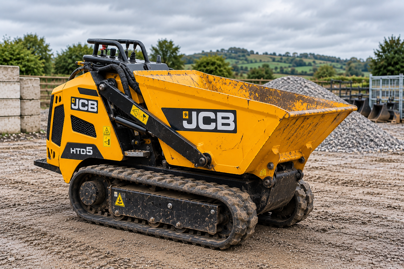 JCB Track Skip Loader HTD5 available for hire in Northamptonshire from LJM Plant Hire
